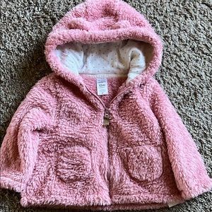 12 month pink cozy fuzzy jacket